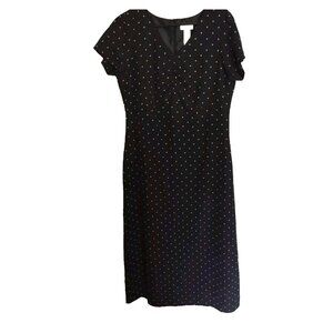 Vintage Liz Claiborne Lizsport Polka Dot Long Short Sleeve Dress Women’s Size 10